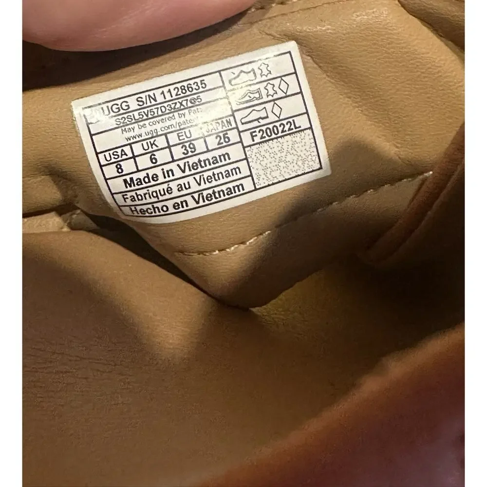 UGG Goldenstar Chestnut Leather Platform Slingback Sandals Women's Sz 8 Beach